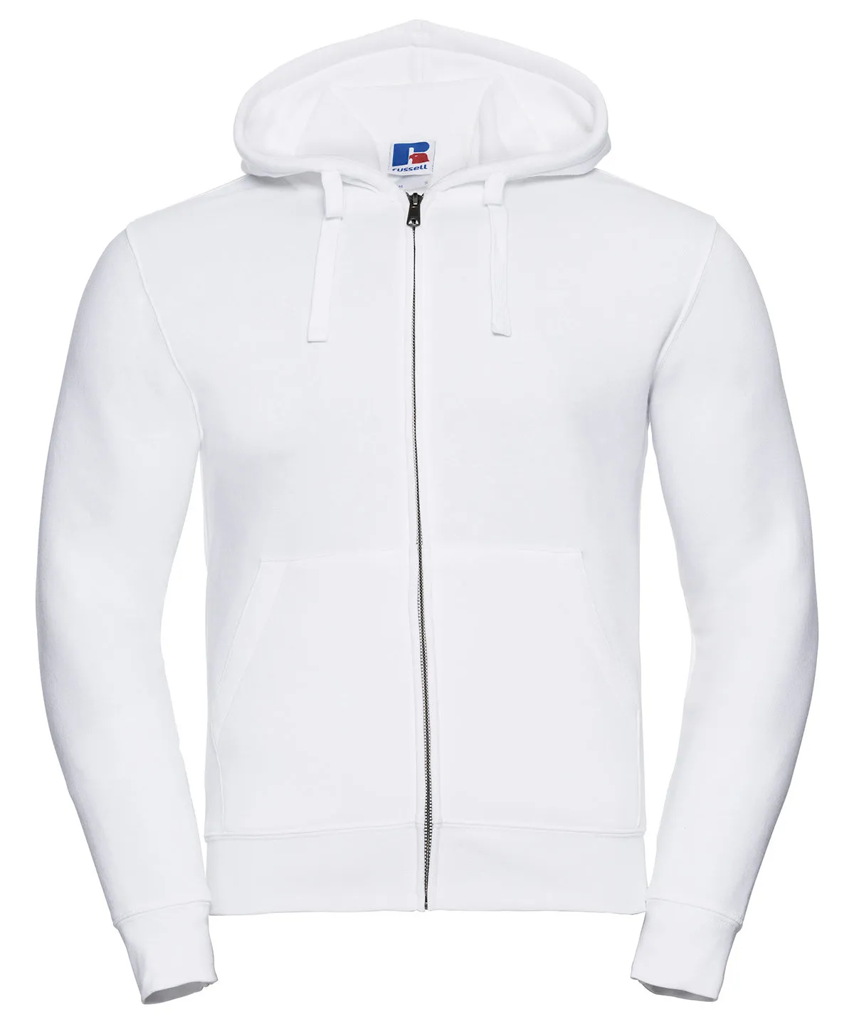 Authentic zipped hooded sweat | White