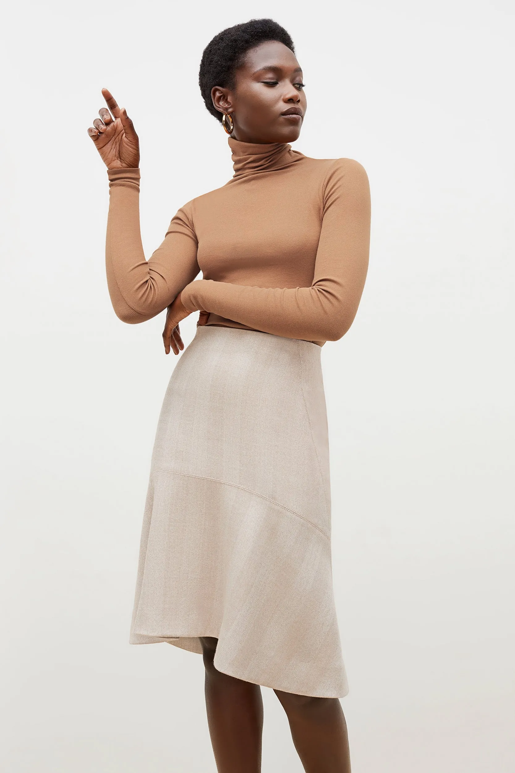 Axam Layering Turtleneck - Ribbed Pima Cotton :: Camel