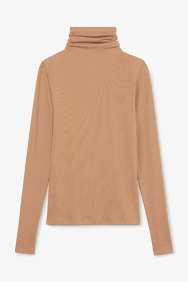 Axam Layering Turtleneck - Ribbed Pima Cotton :: Camel