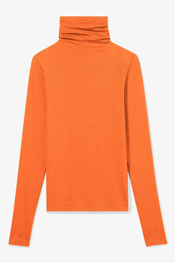 Axam Layering Turtleneck - Ribbed Pima Cotton :: Clementine