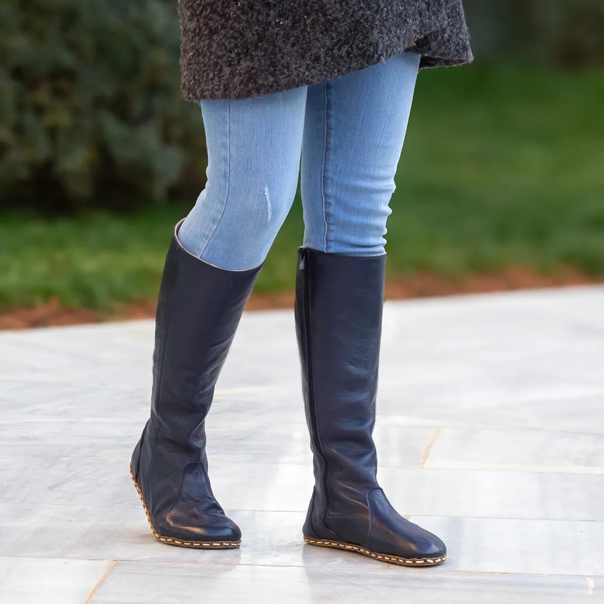 Barefoot Long Boots Navy Blue for Women