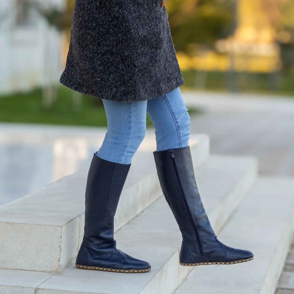 Barefoot Long Boots Navy Blue for Women