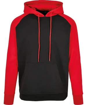 Basic raglan hoodie | Black/Red