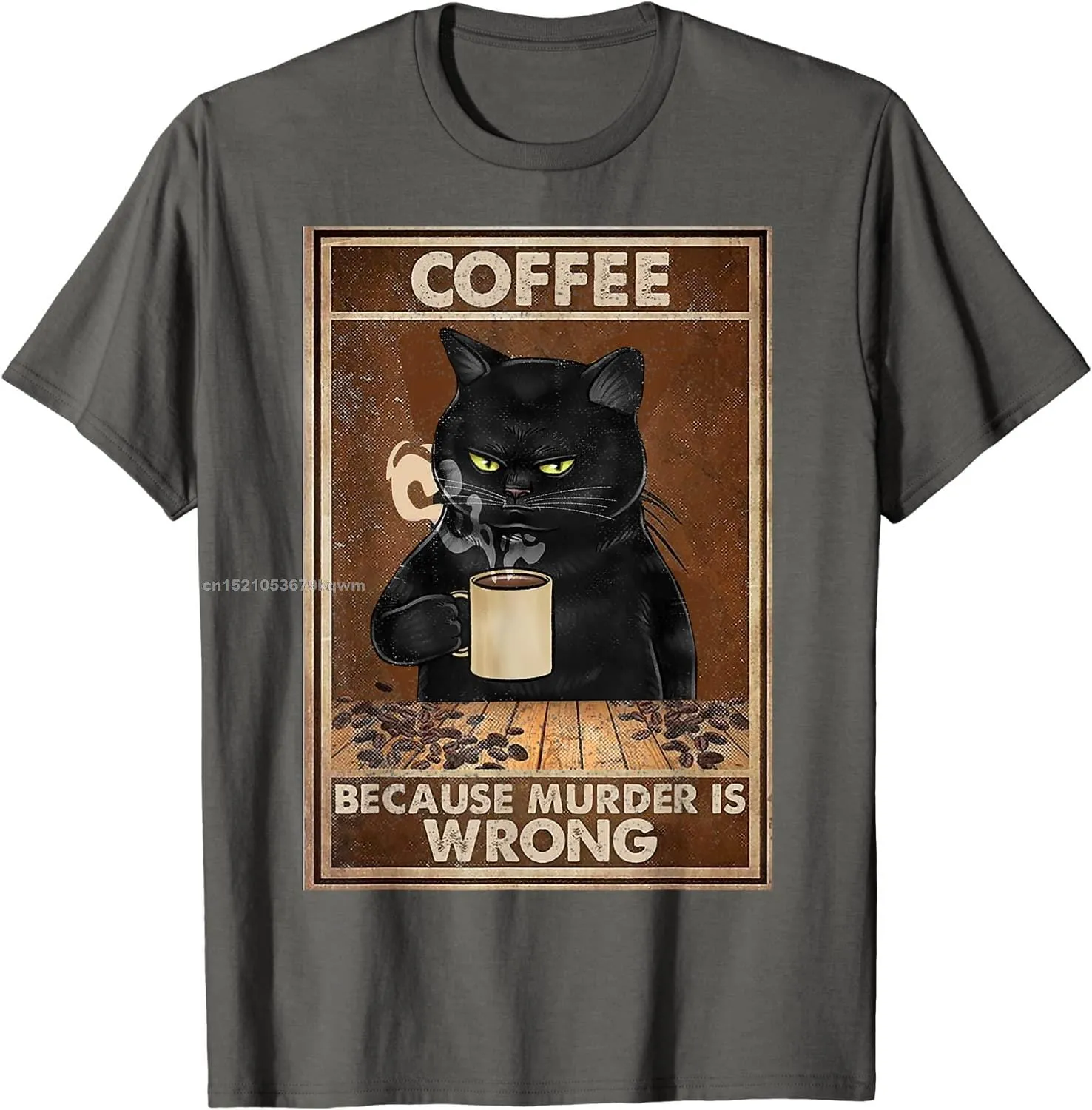 Black Cat and Coffee T-Shirt