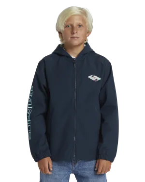 Boys Rain Cloud Hooded Coach Jacket in Dark Navy