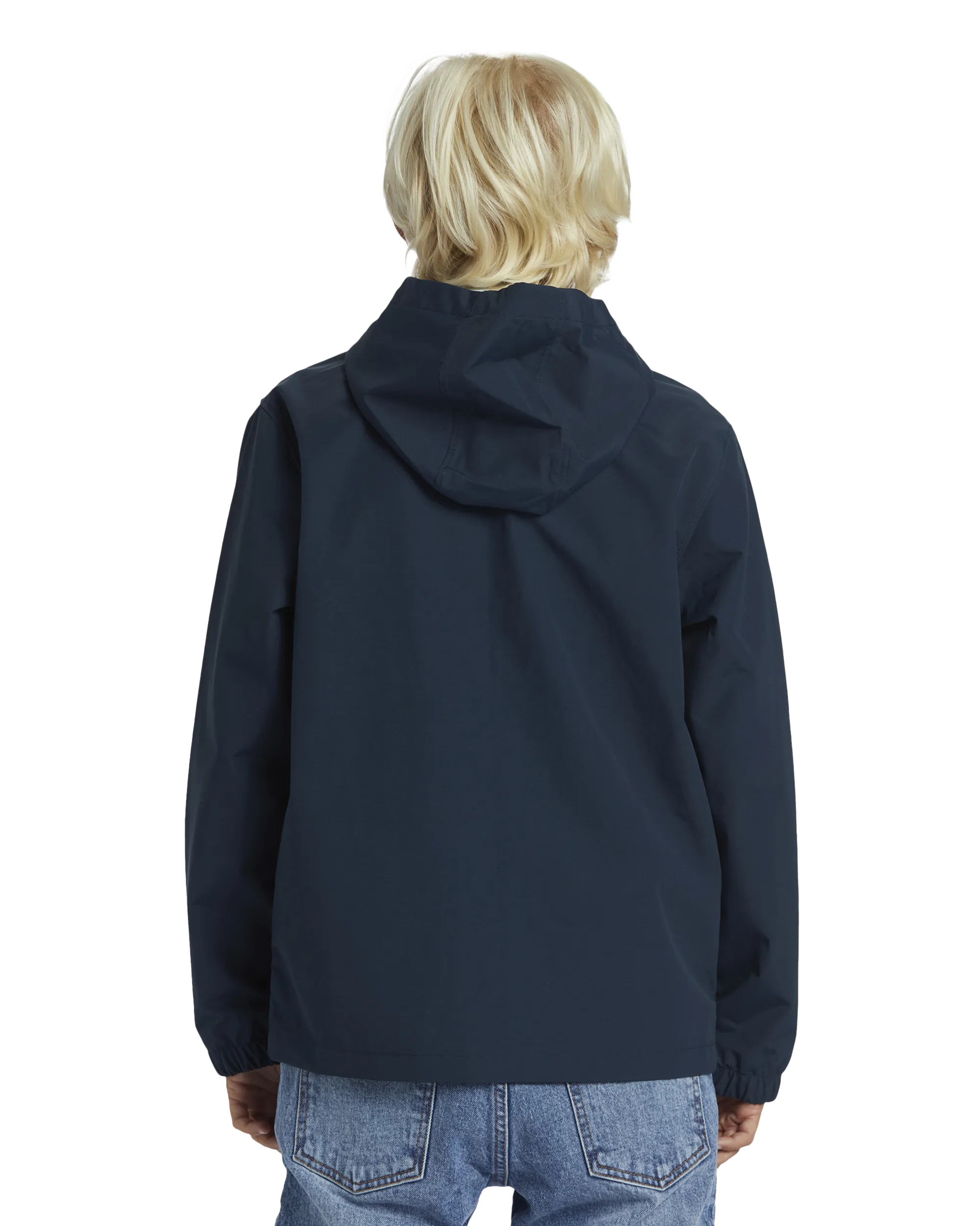 Boys Rain Cloud Hooded Coach Jacket in Dark Navy