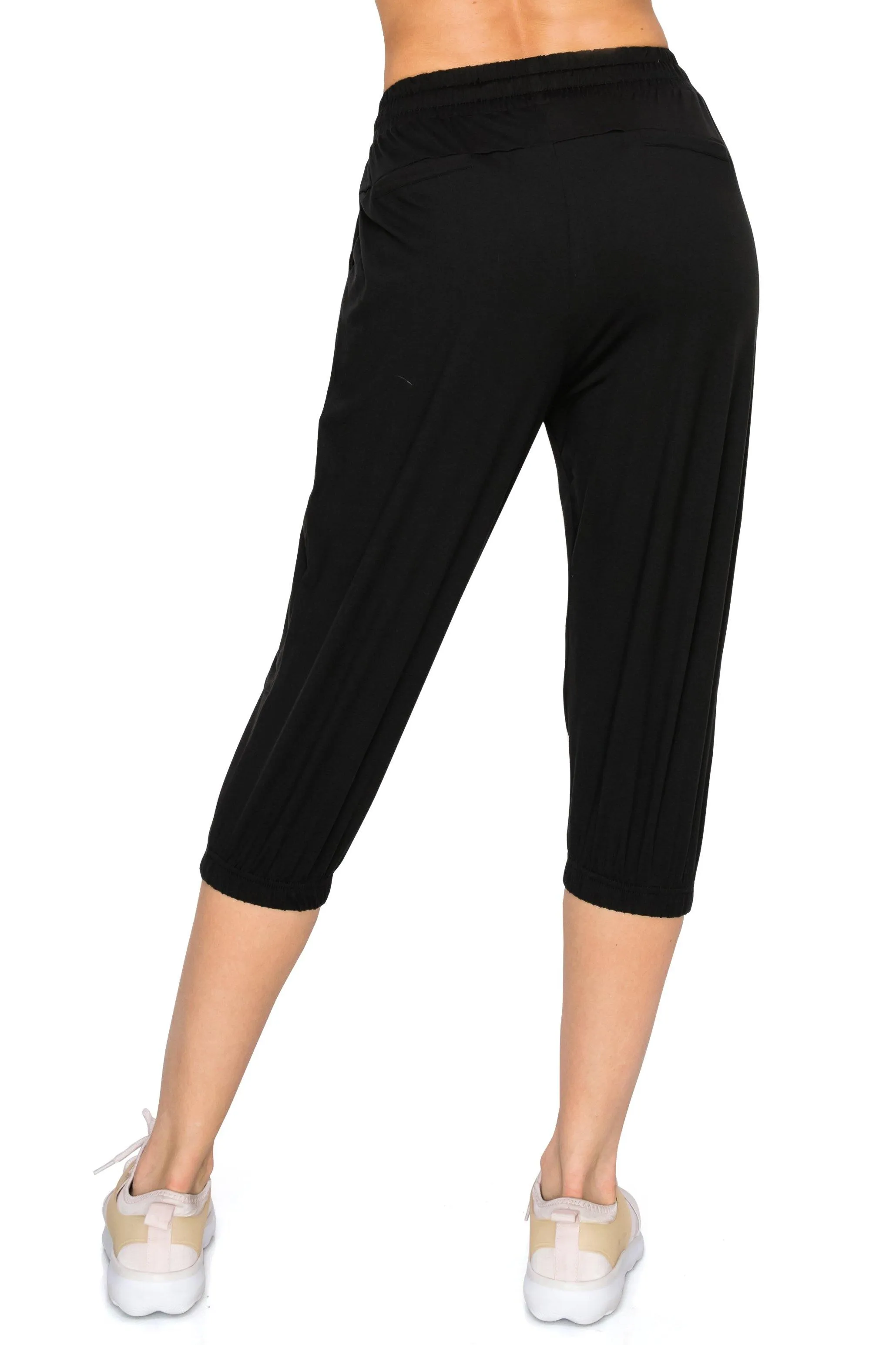 Capri Jogger Track Pants - Soft Stretch Zipper Sweatpants