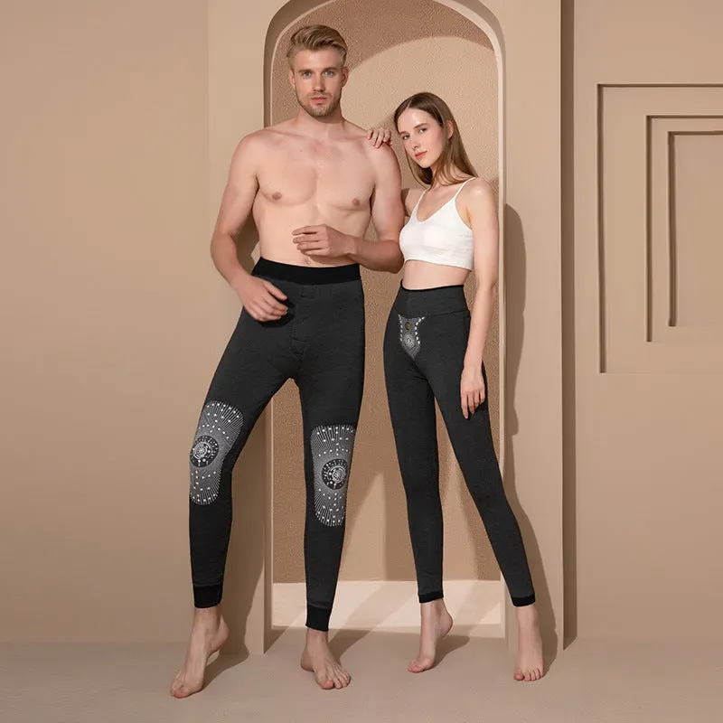 Couple Kneecap Silk Soft Wool Warm-keeping Pants