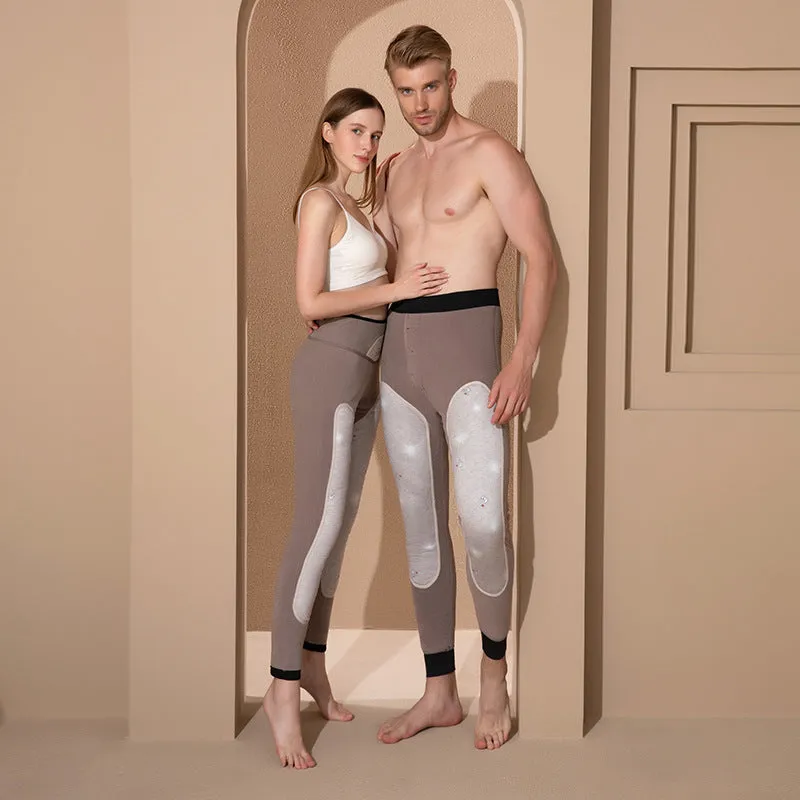 Couple Kneecap Silk Soft Wool Warm-keeping Pants