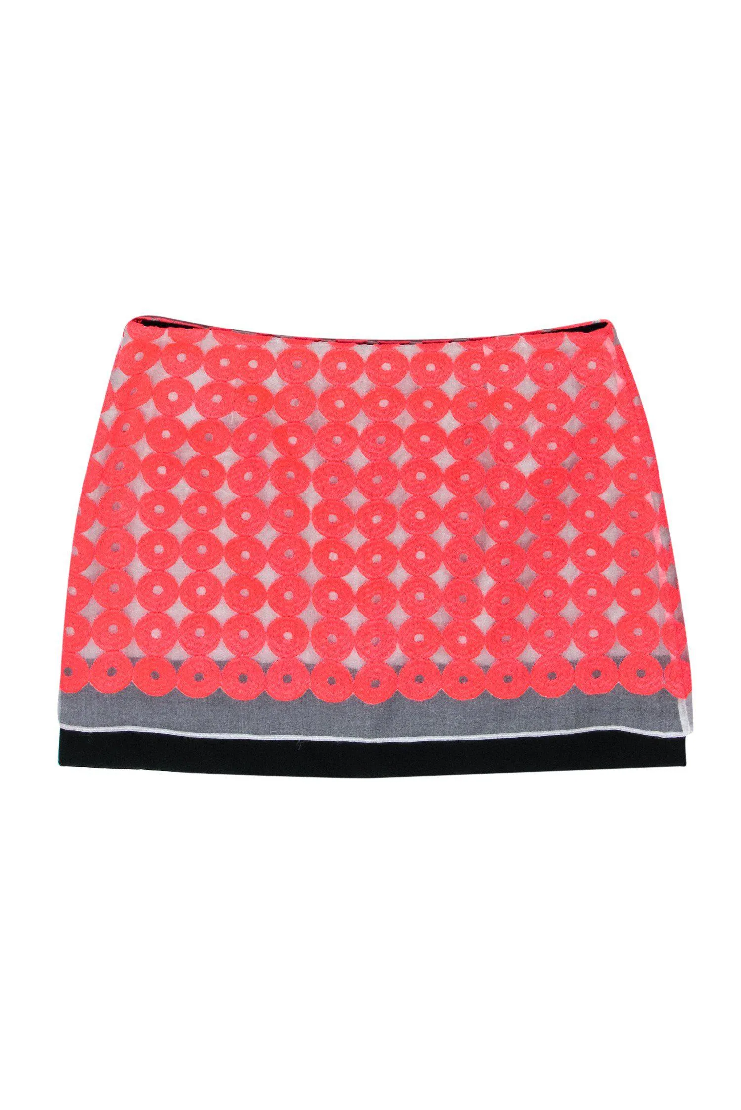 Diane von Furstenberg - Neon Pink Circle Pattern Miniskirt Sz 0