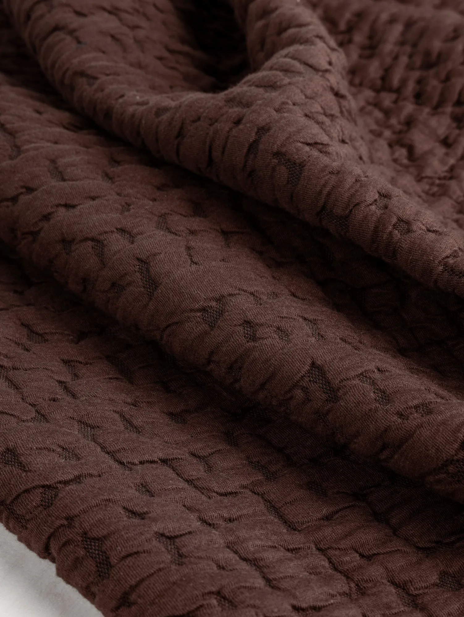 Embossed Jacquard Knit Deadstock - Cinnamon - Swatch