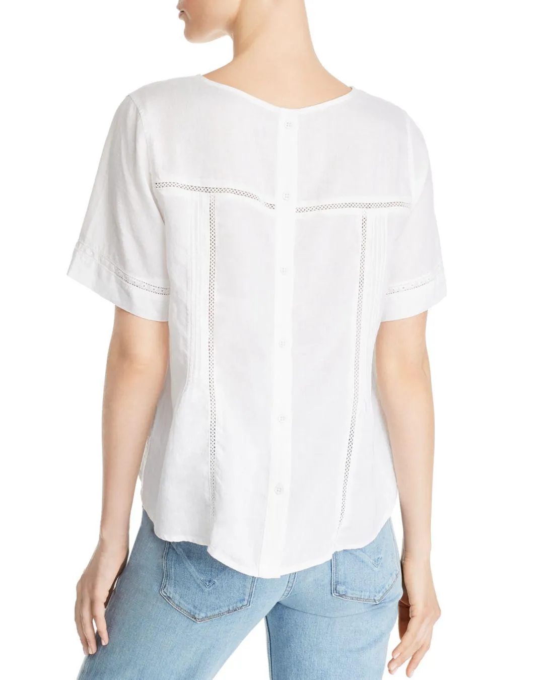 FORT TILDEN RAW EDGE SHORT SLEEVE TOP