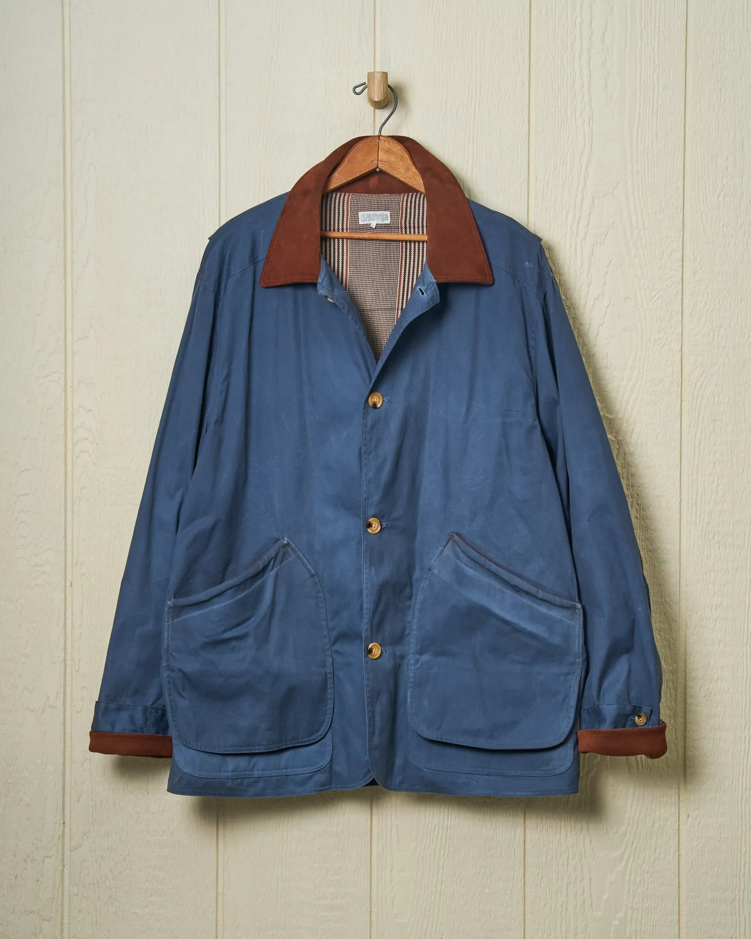 Gamekeeper Jacket in Navy Waxed Canvas