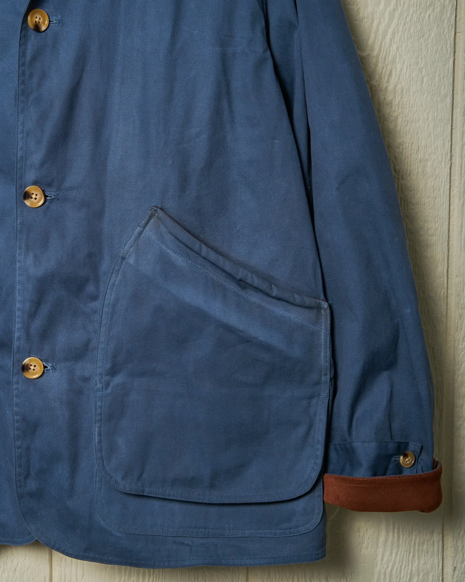 Gamekeeper Jacket in Navy Waxed Canvas