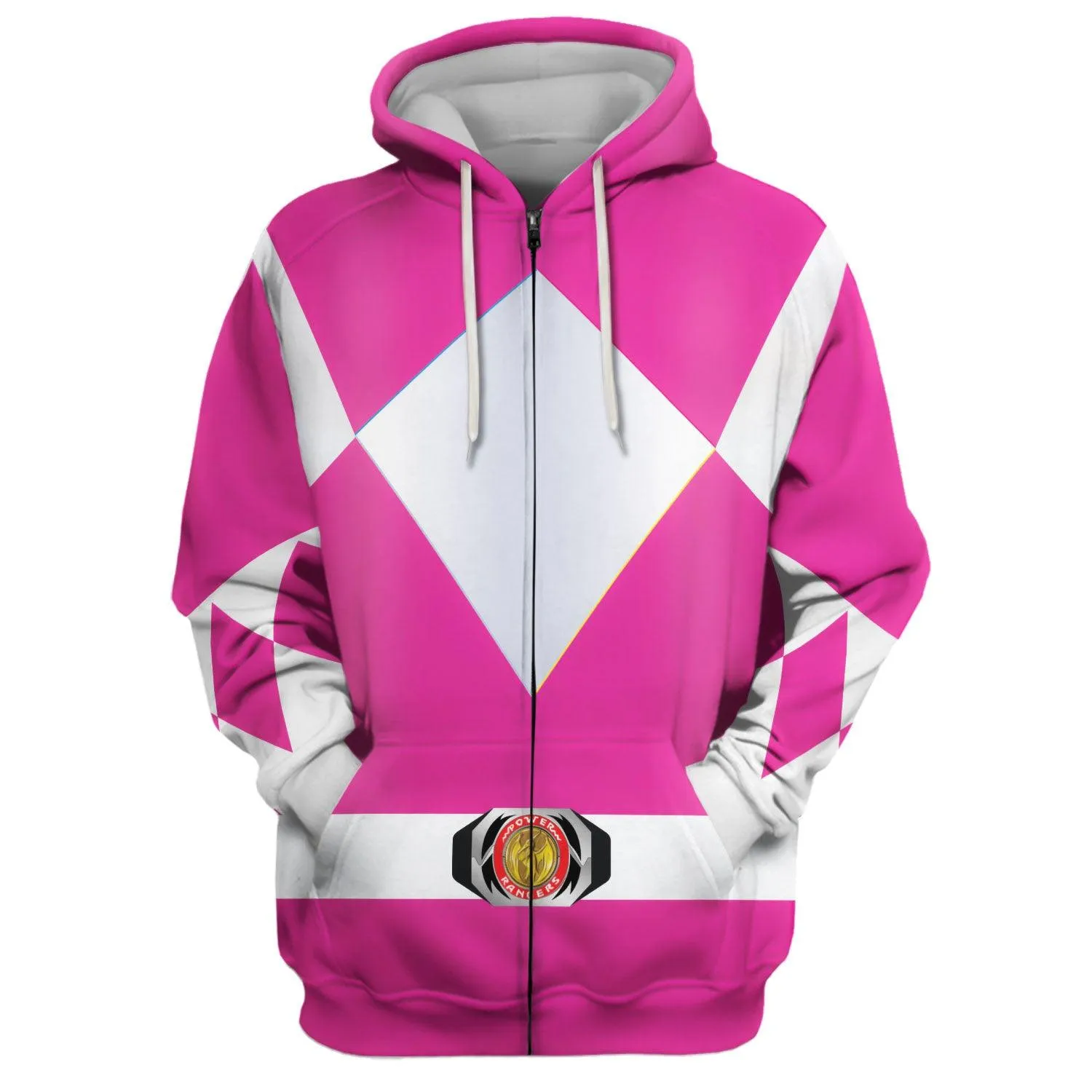 Gearhomie Unisex Tracksuit Hoodies Pink Power Ranger 3D Costumes