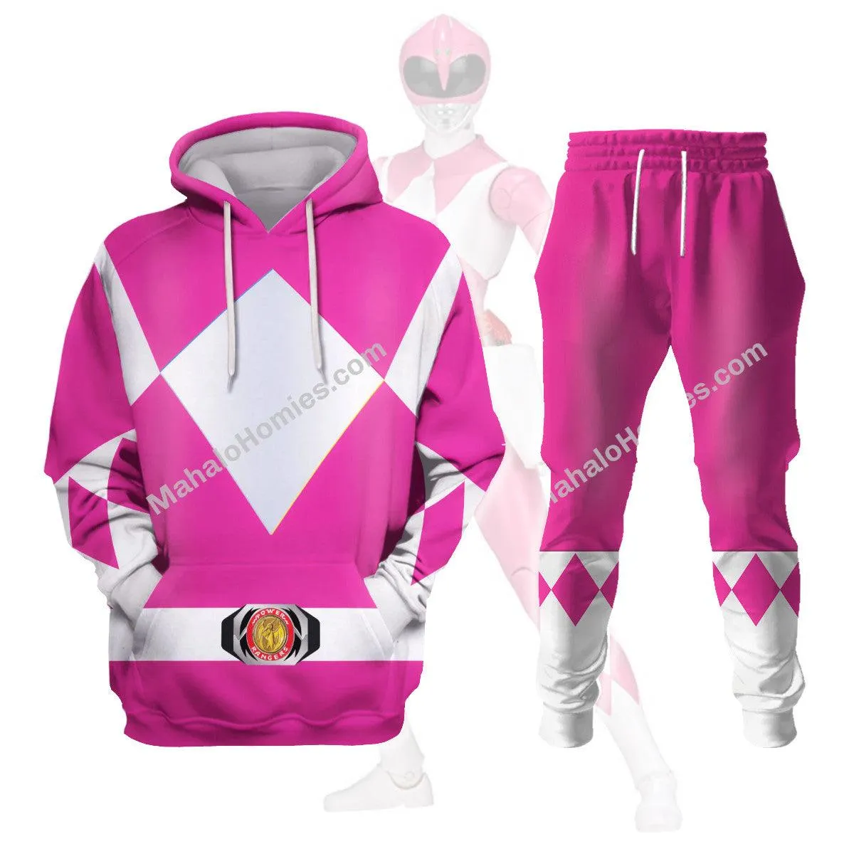 Gearhomie Unisex Tracksuit Hoodies Pink Power Ranger 3D Costumes