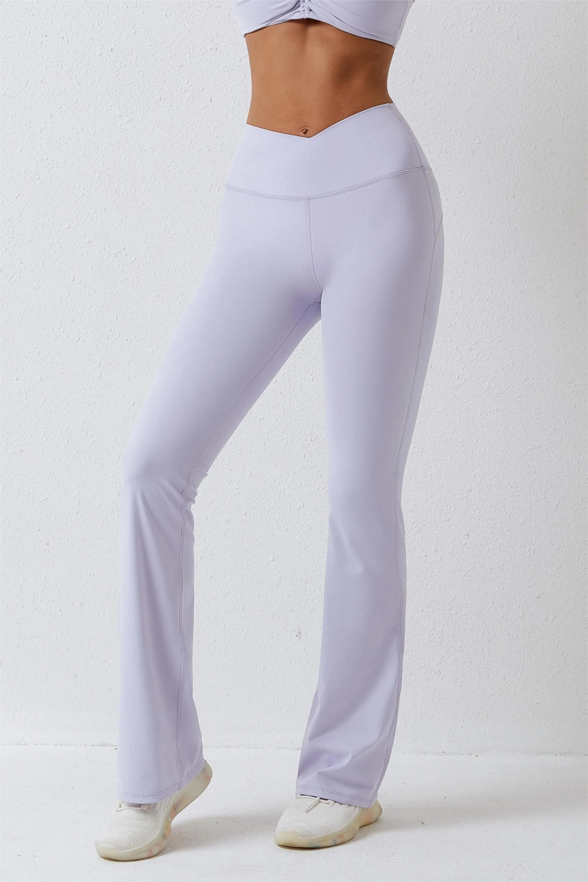 High Waisted Crossover Flare Legging