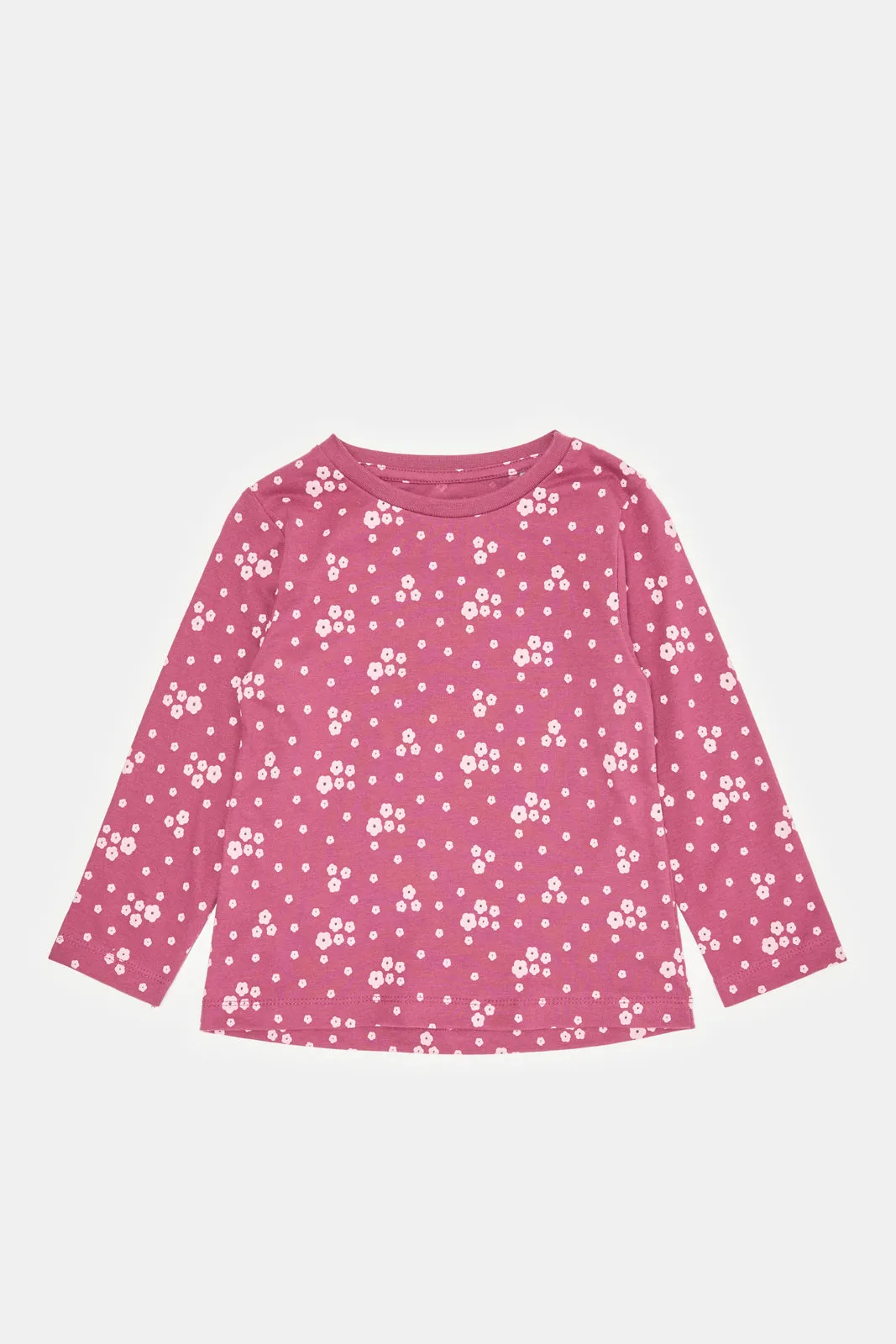 Infant girls Red Printed Long Sleeve T-Shirt