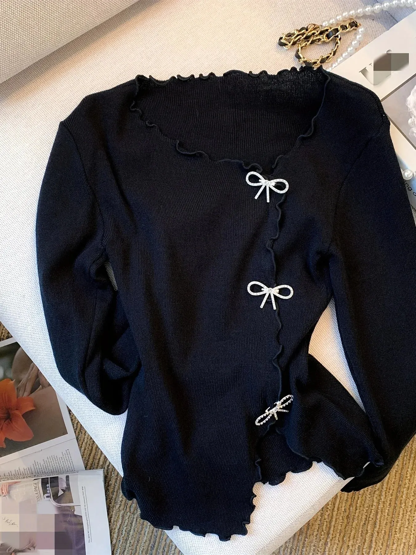 Ivyshape | Charming Bowknot Sweater for Women