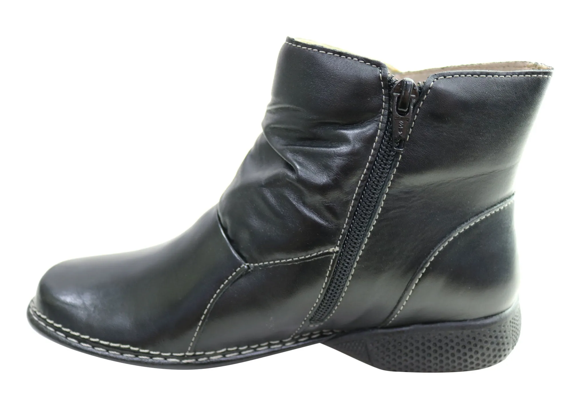 J Gean Cove Womens Comfortable Leather Ankle Boots Made In Brazil