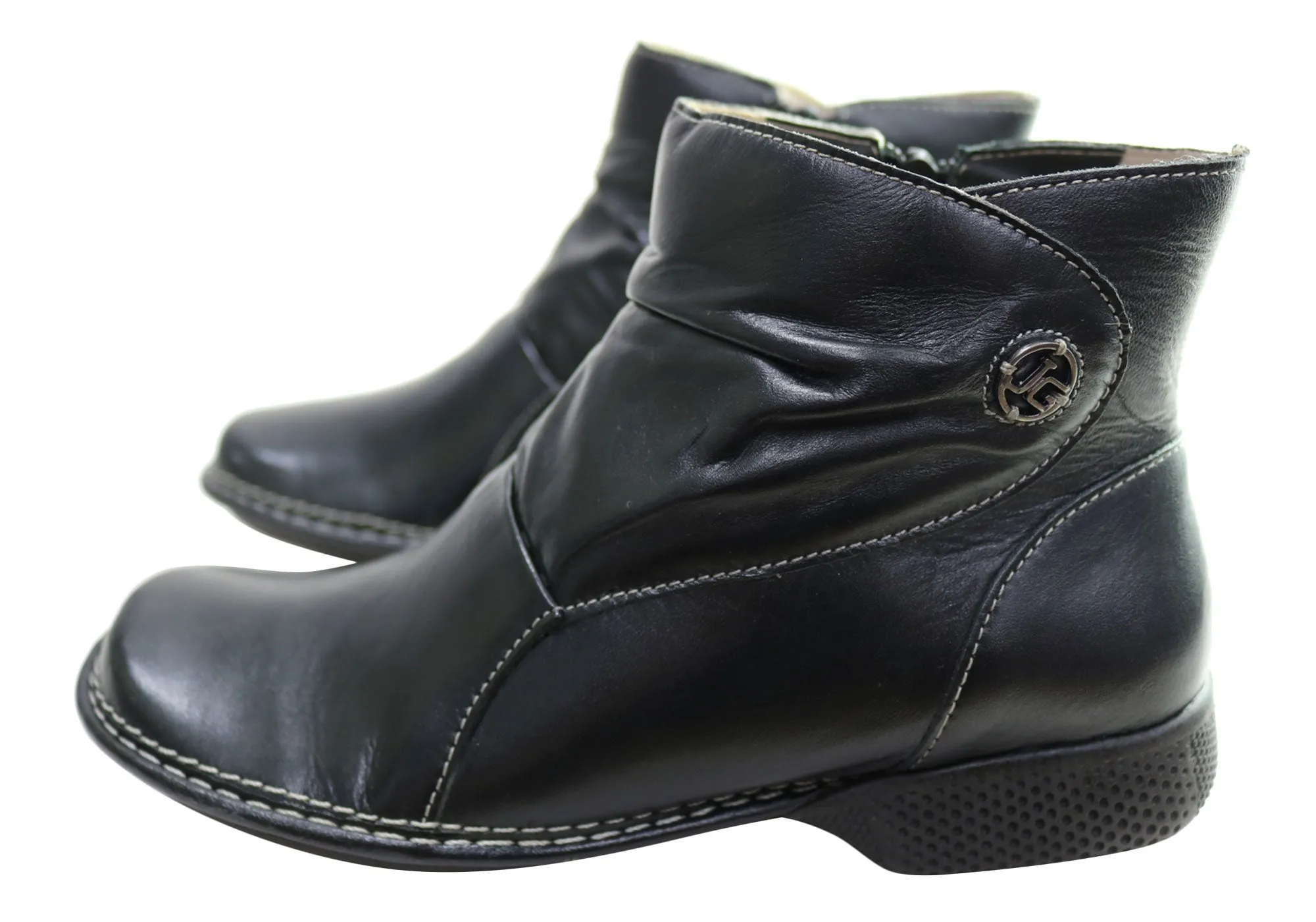 J Gean Cove Womens Comfortable Leather Ankle Boots Made In Brazil