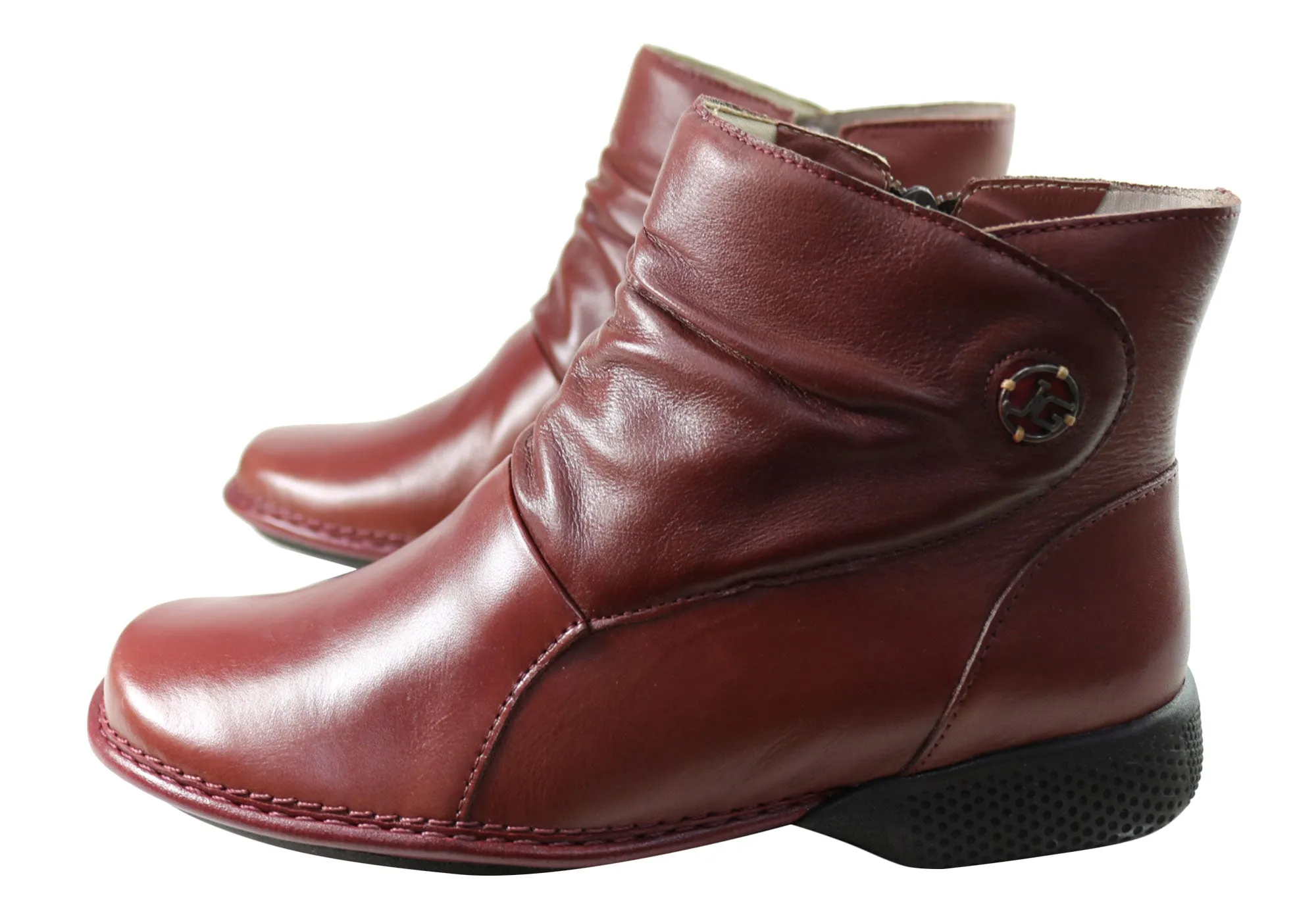 J Gean Cove Womens Comfortable Leather Ankle Boots Made In Brazil