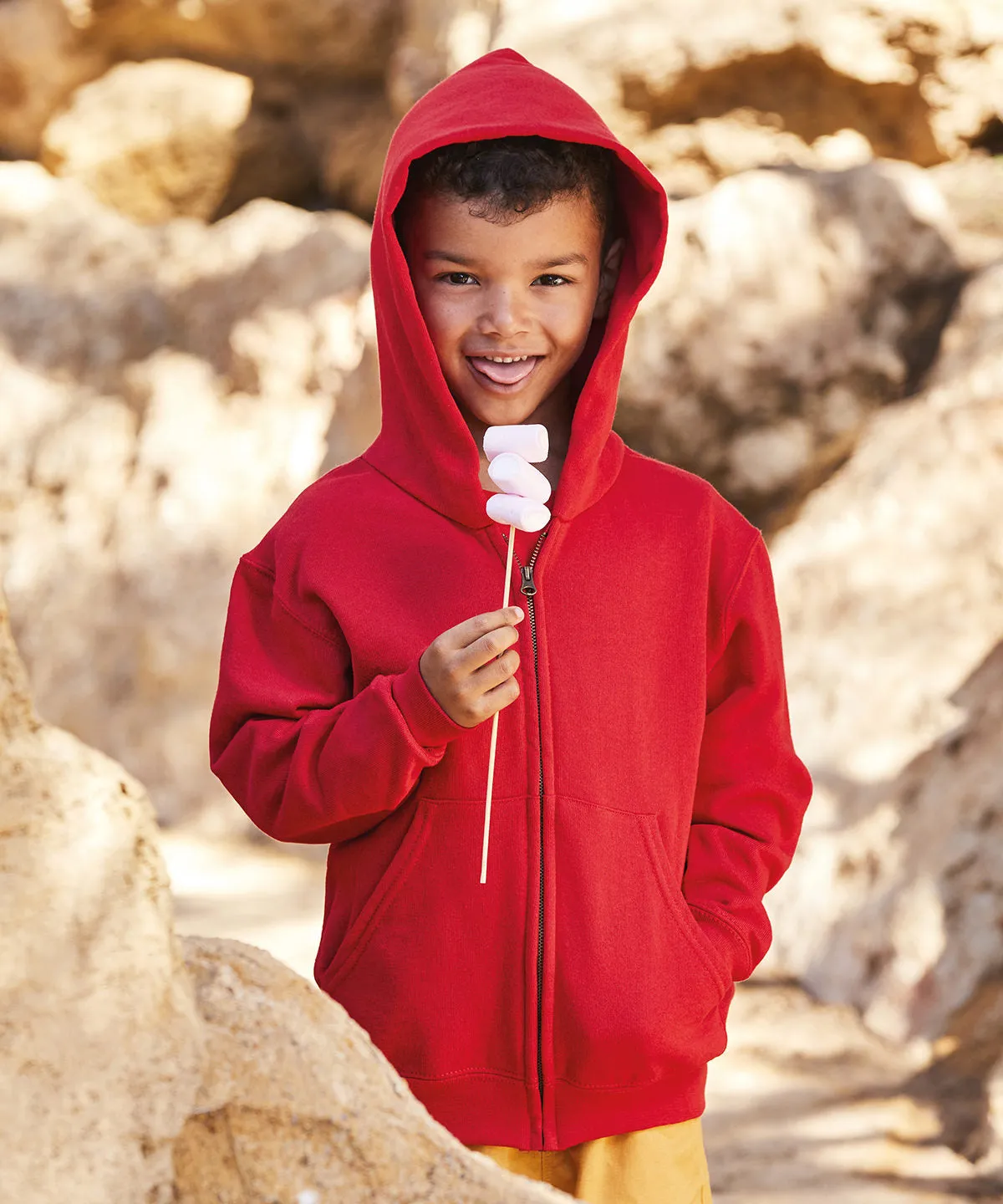 Kids classic hooded sweatshirt jacket | Fuchsia