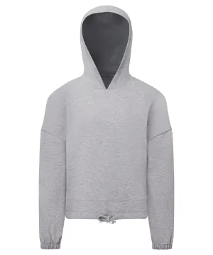 Kids TriDri® recycled cropped oversize hoodie | Heather Grey