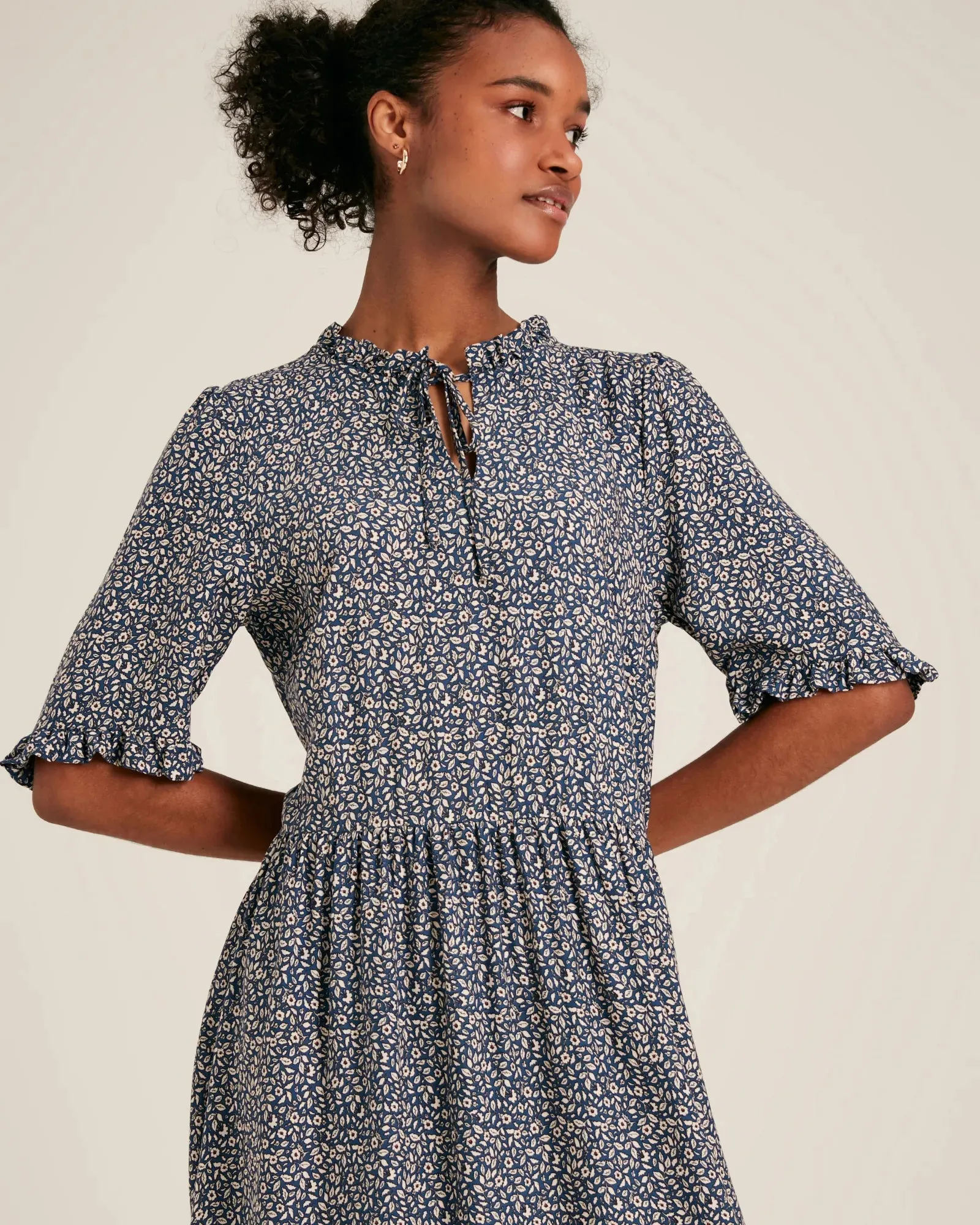 Layla Blue Frilled Midi Dress