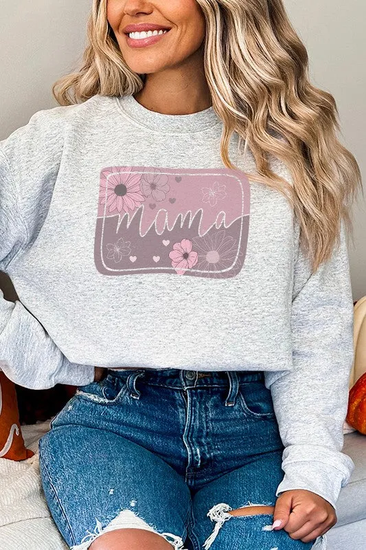 Mama Soft Floral Block Graphic Sweatshirt