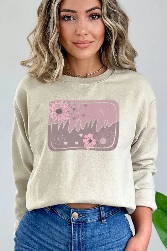 Mama Soft Floral Block Graphic Sweatshirt