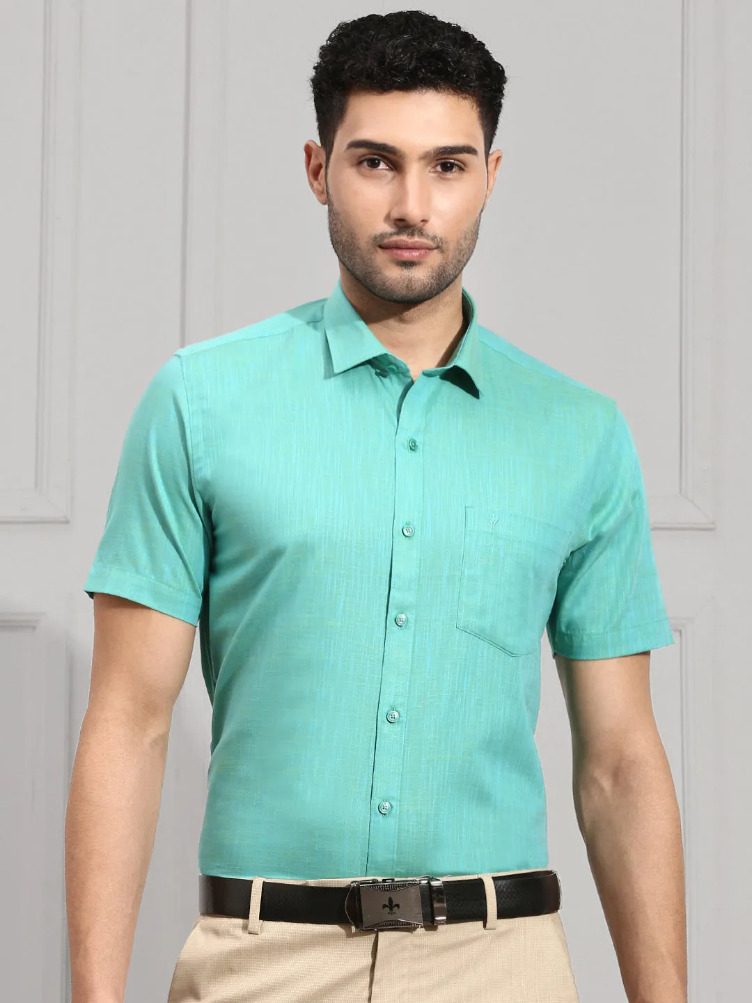 Men 100% Cotton Green Shirt CL2 GT18