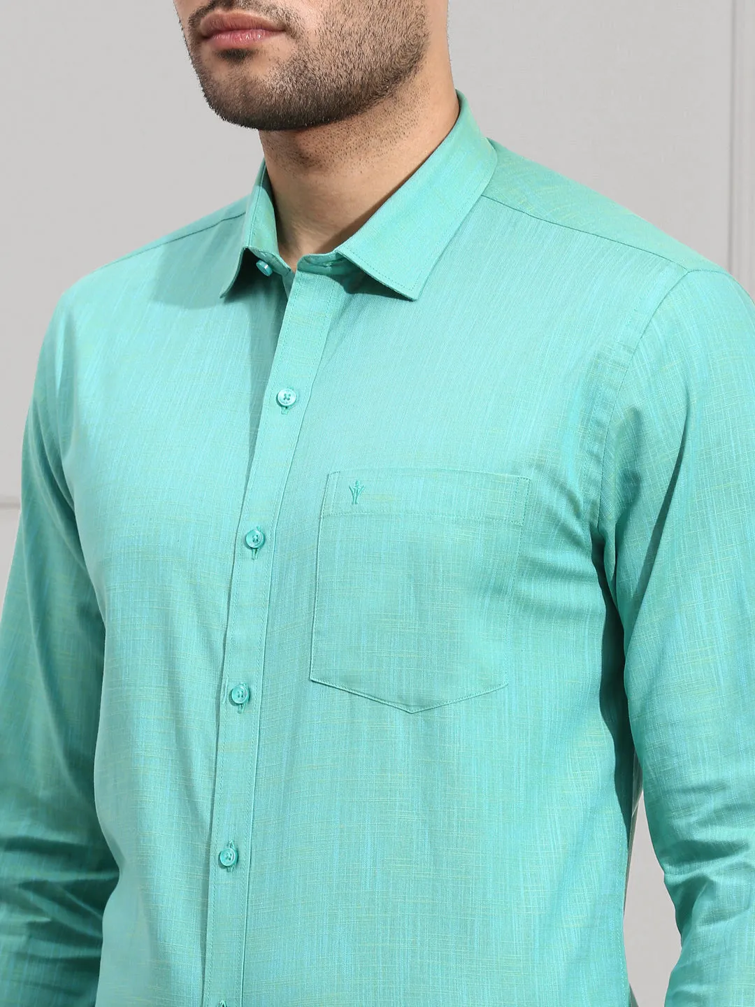 Men 100% Cotton Green Shirt CL2 GT18