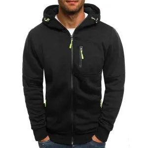 Men's Zipper Hoodie - Slim Fit Long Sleeve Sweatshirt, Casual Sportswear Jacket for Active Wear