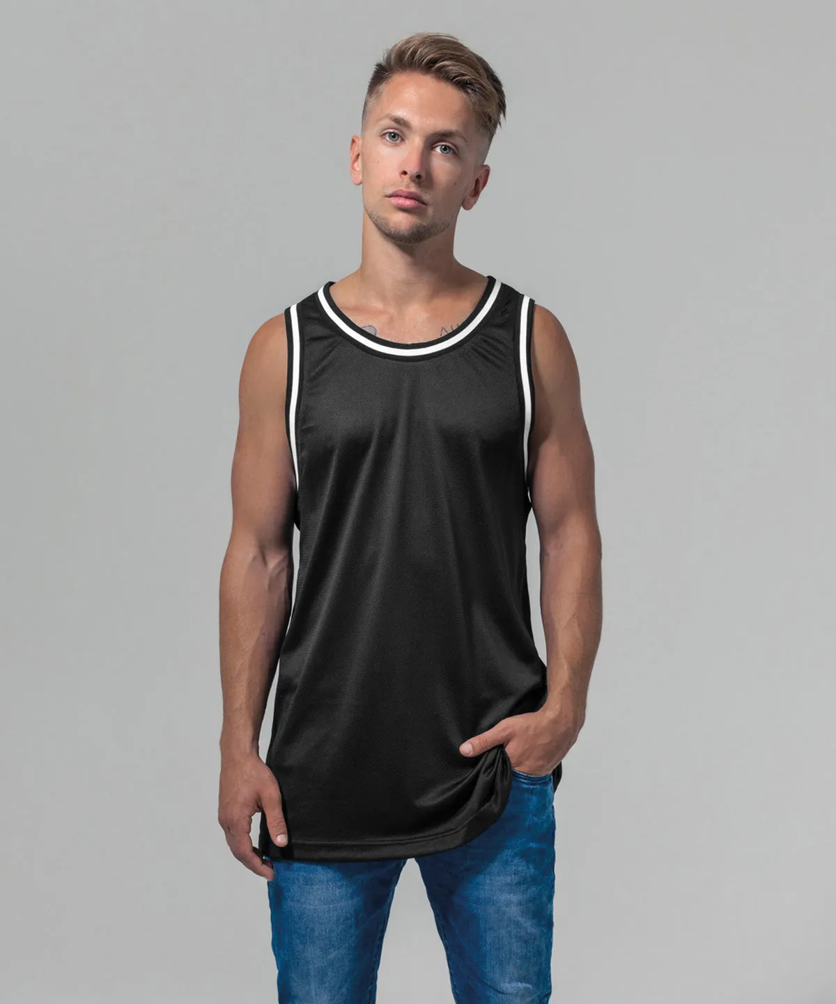 Mesh tank top | Black/White