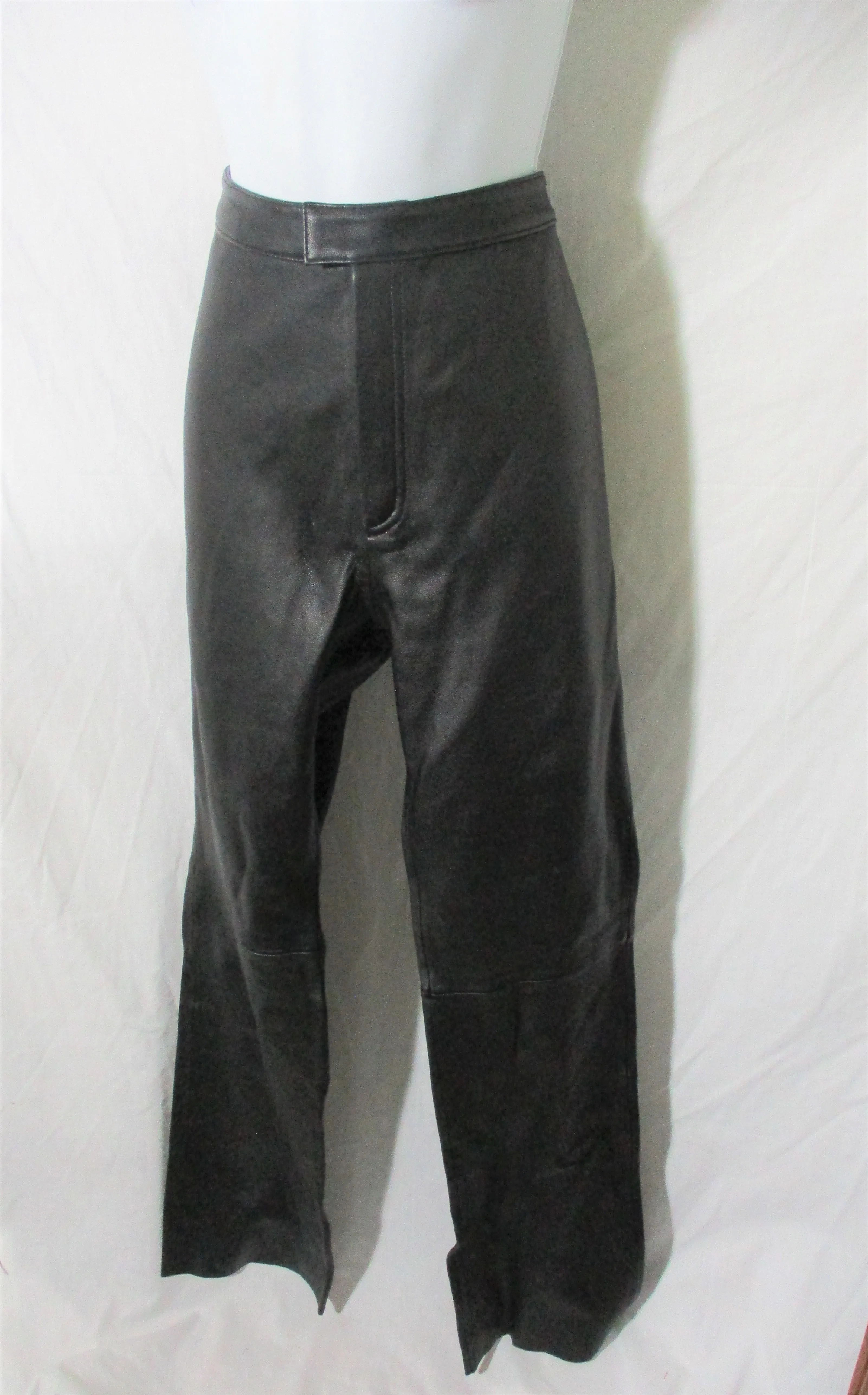 NWT NEW PIETY LEATHER Panel Trouser PANTS 36 BLACK Womens