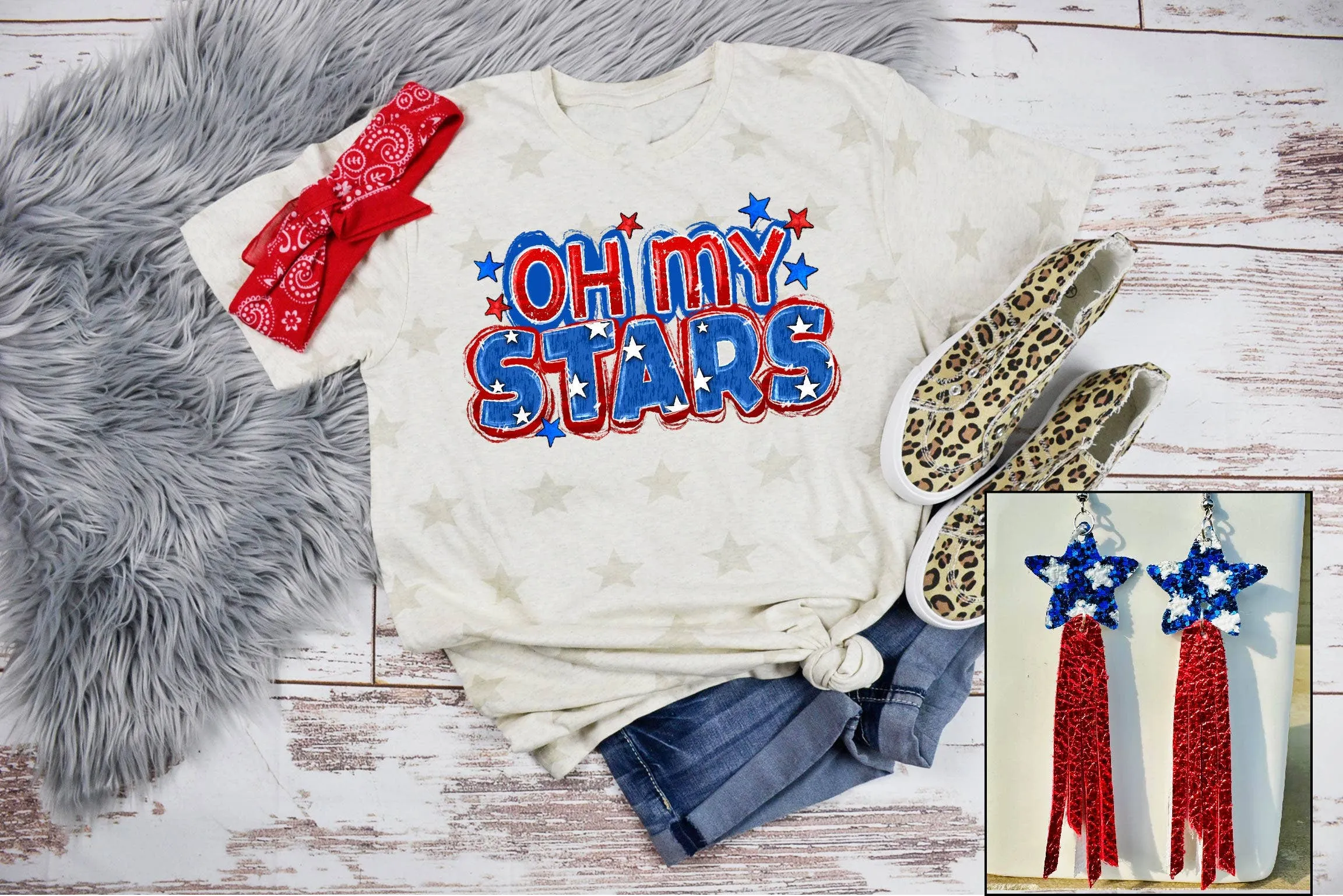 Oh My Stars Patriotic Tee