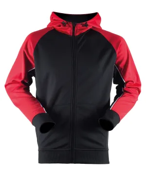 Panelled sports hoodie | Black/Red/White