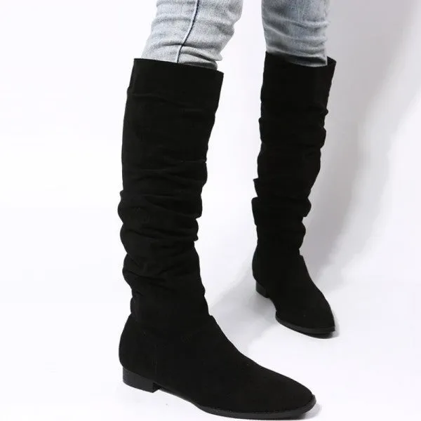 Purpdrank - Black Casual Patchwork Solid Color Pointed Keep Warm Comfortable Shoes