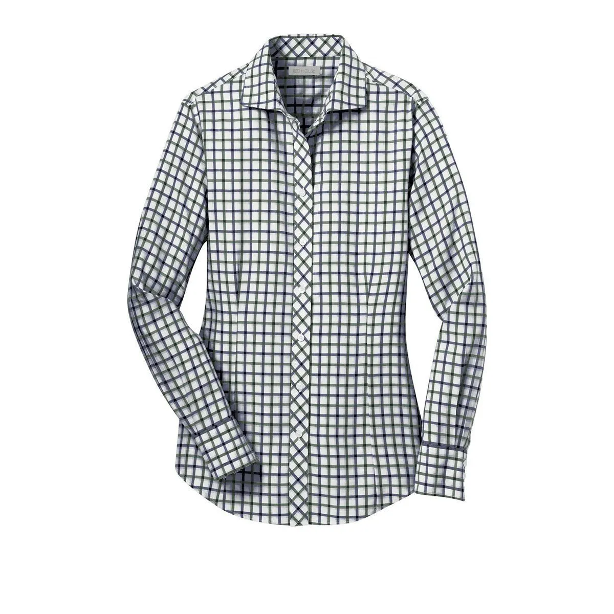 Red House Women's Dark Green/Navy/White Tricolor Check Non-Iron Shirt