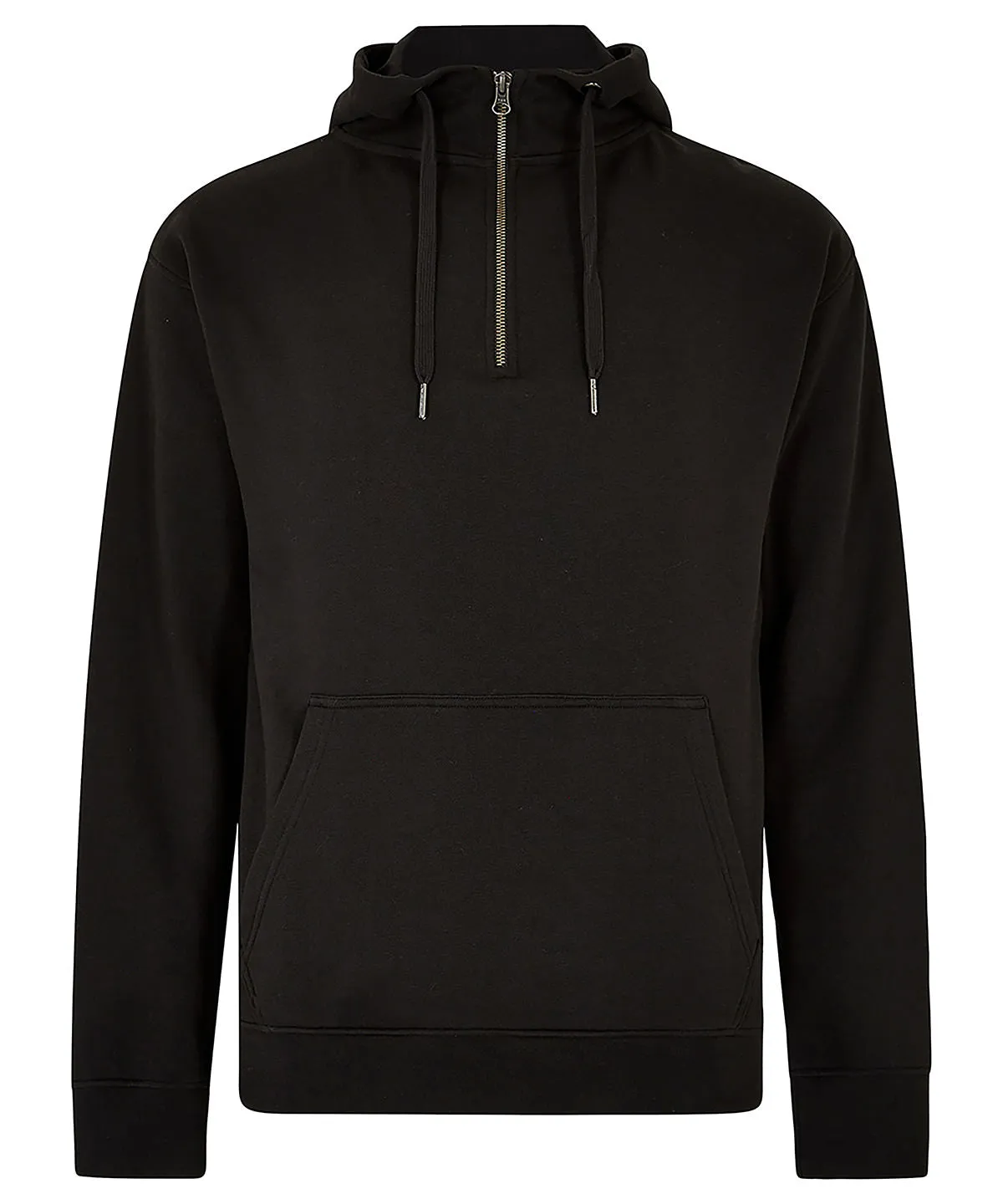 Regular fit 1/4 zip hoodie | Black