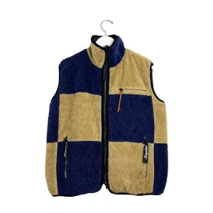 Reversible Wool Fleece Boa Color Block Vest