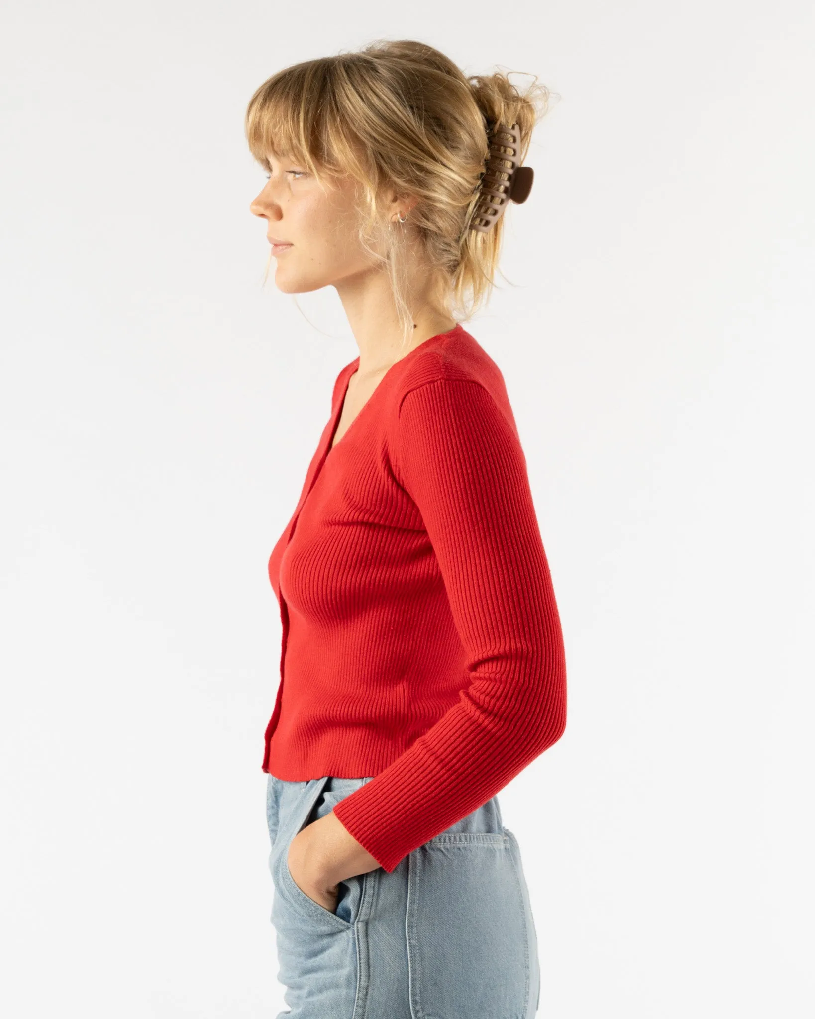 Shaina Mote Nolita Cardigan in Vermillion