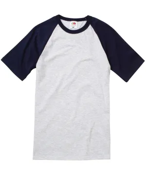 Short sleeve baseball T | Heather Grey/Deep Navy