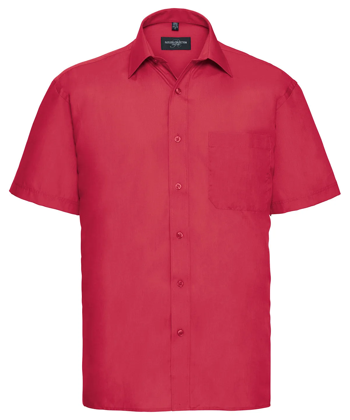 Short sleeve polycotton easycare poplin shirt | Classic Red