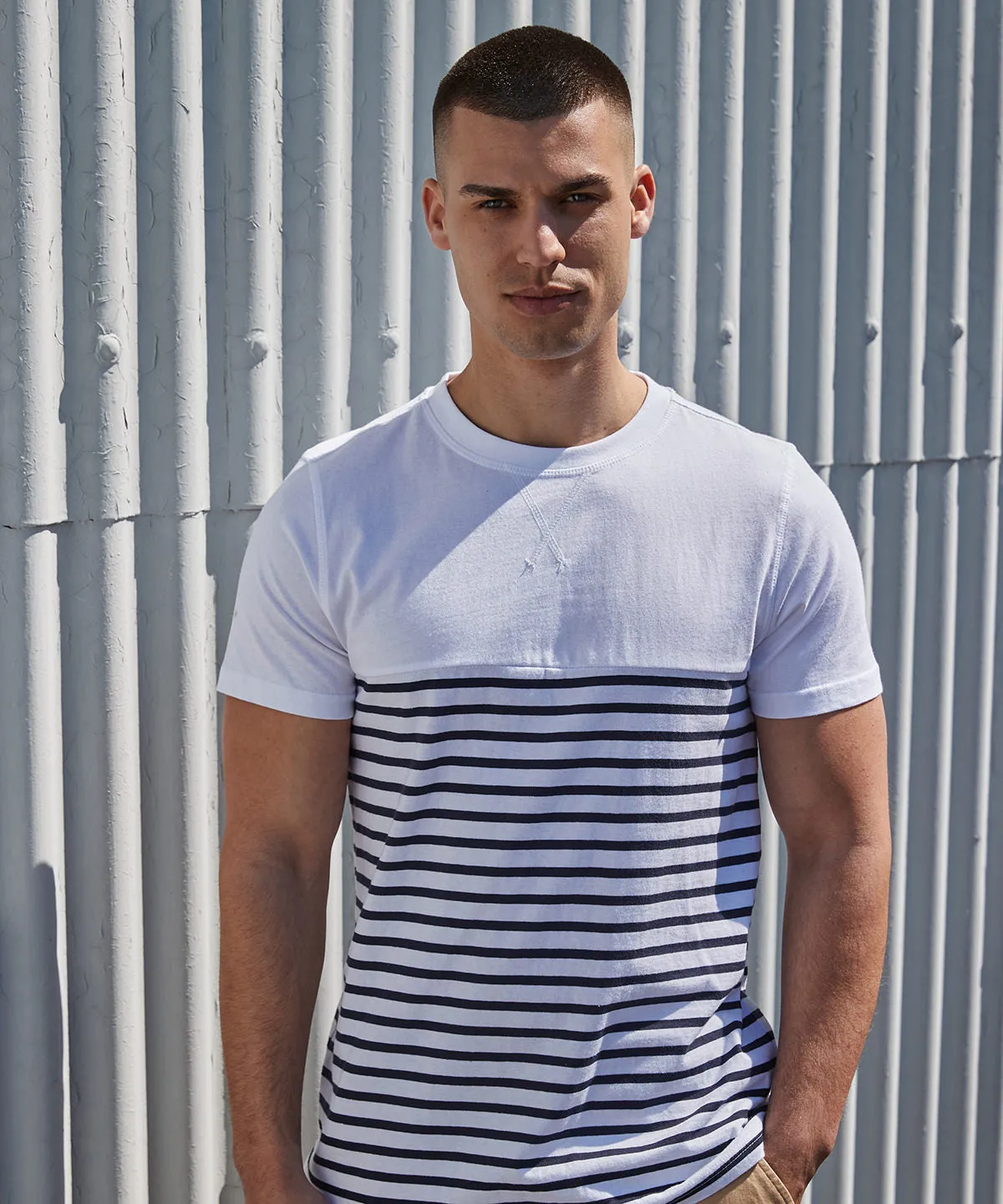 Short-sleeved Breton T | White/Navy