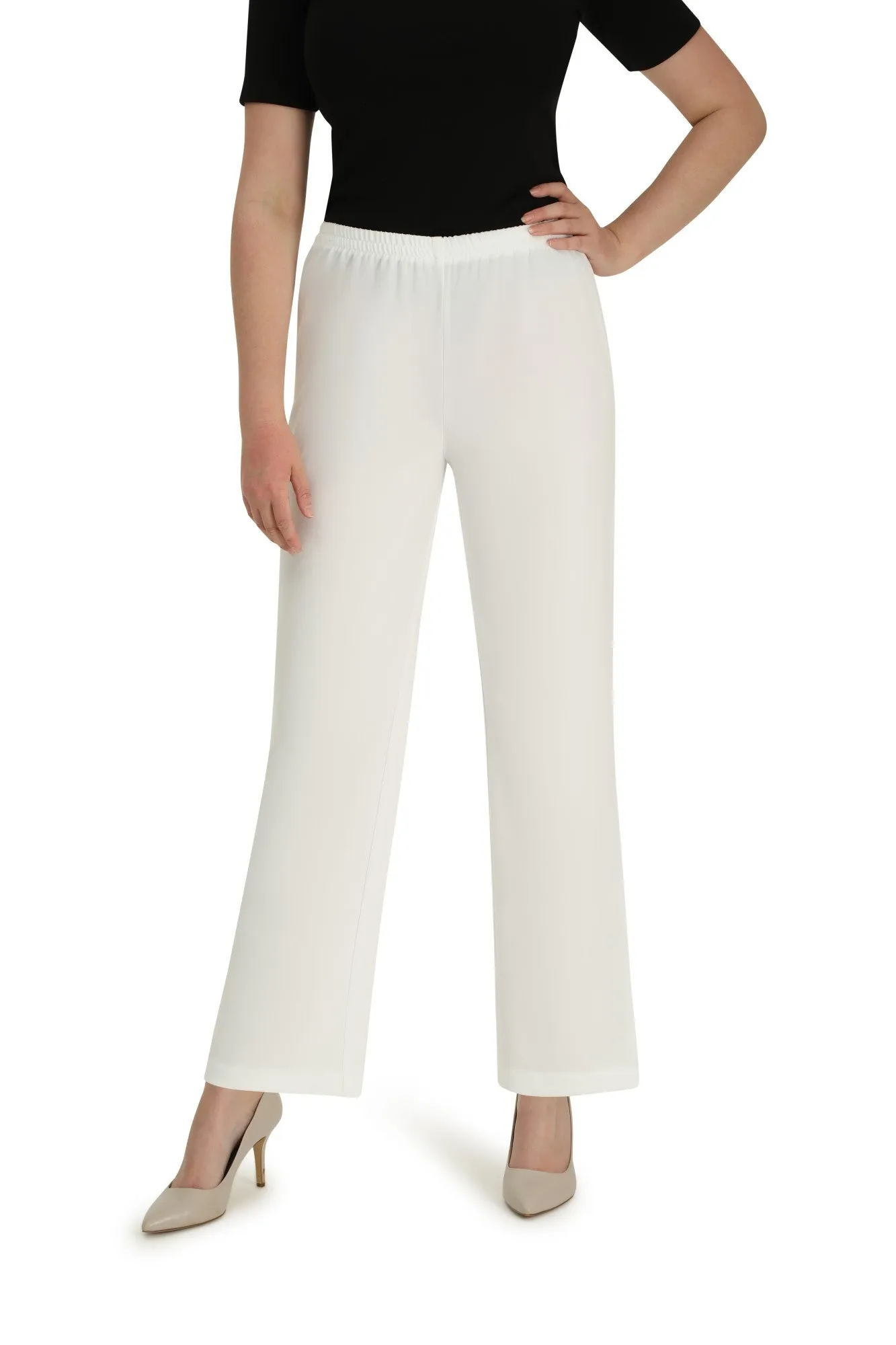 Soft Poly Stretch Pants | IVORY | 8175ZR