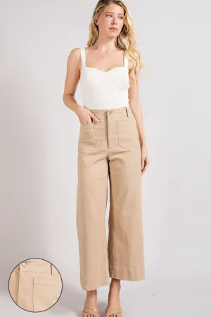 Soft Washed Cotton Wide Leg Pants