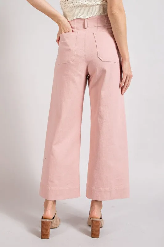 Soft Washed Cotton Wide Leg Pants