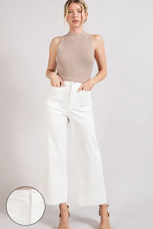 Soft Washed Cotton Wide Leg Pants